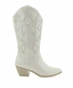 Billini New Threads Unaro Western Boots In White Pearl