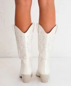 Billini New Threads Unaro Western Boots In White Pearl