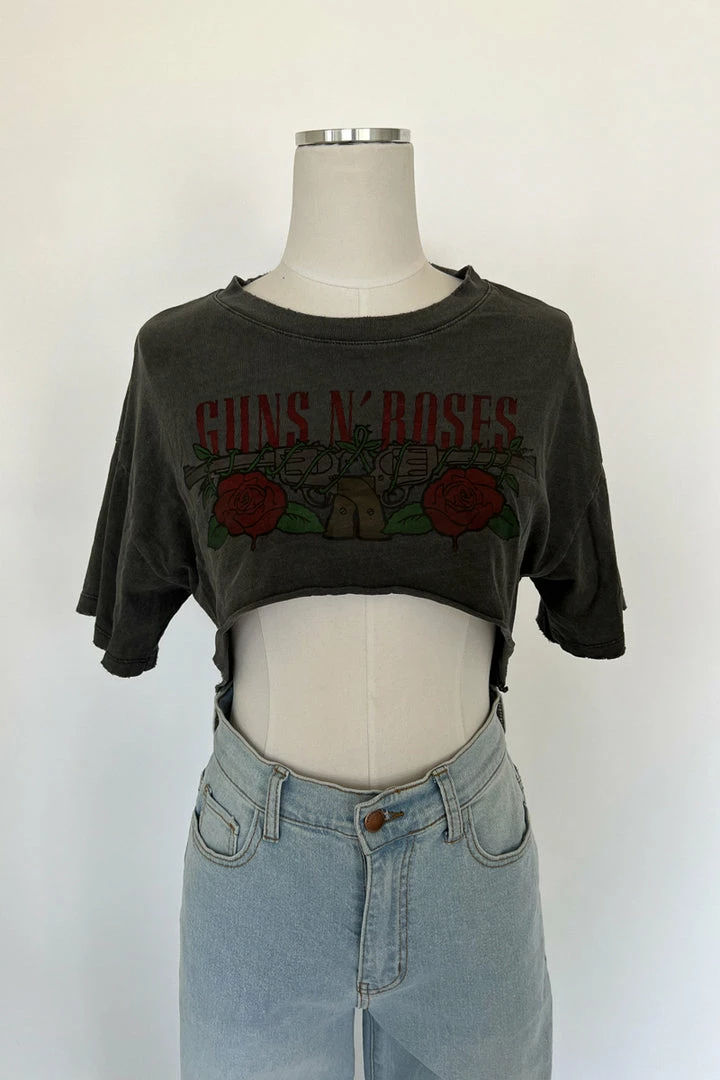 Vintage Guns N Roses Faded Crop Tee
