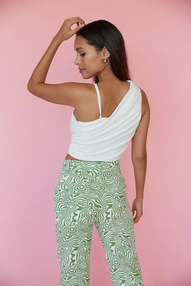 AT Sale Tara Asymmetrical Crop Top