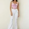 Vibrant New Threads Niles Distressed Flare Jeans In White