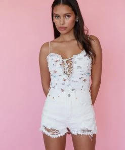 AT Sunrise Distressed Denim Shorts