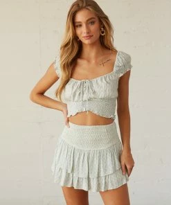 AT Dana Floral Smocked Skirt Set Sale