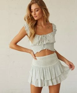 AT Dana Floral Smocked Skirt Set Sale