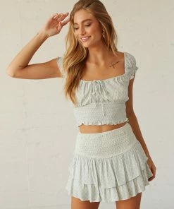 AT Dana Floral Smocked Skirt Set Sale