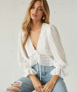 AT New Threads Maribel Tie Crop Top