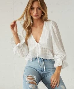 AT New Threads Maribel Tie Crop Top