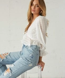 AT New Threads Maribel Tie Crop Top