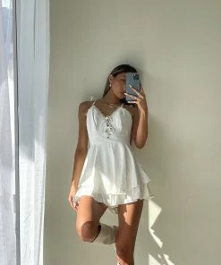 AT Panama Ruffle Lace Romper New Threads