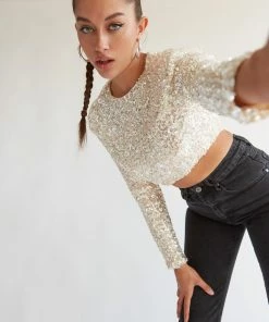 AT Penthouse Sequin Crop Top Sale