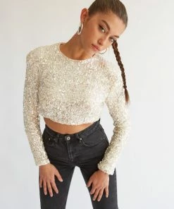 AT Penthouse Sequin Crop Top Sale