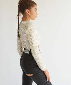 AT Penthouse Sequin Crop Top Sale