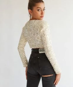 AT Penthouse Sequin Crop Top Sale