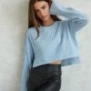 Adele Rib Knit Sweater In Blue