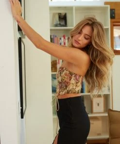 AT New Threads McKenna Canvas Slit Mini Skirt