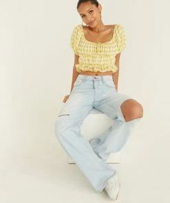 AT New Threads Pamela Gingham Crop Top