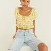 AT New Threads Pamela Gingham Crop Top