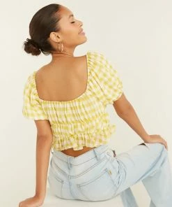 AT New Threads Pamela Gingham Crop Top