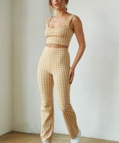 AT Houston Gingham Straight Leg Pants